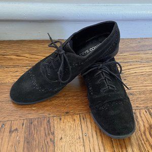 Black suede oxfords